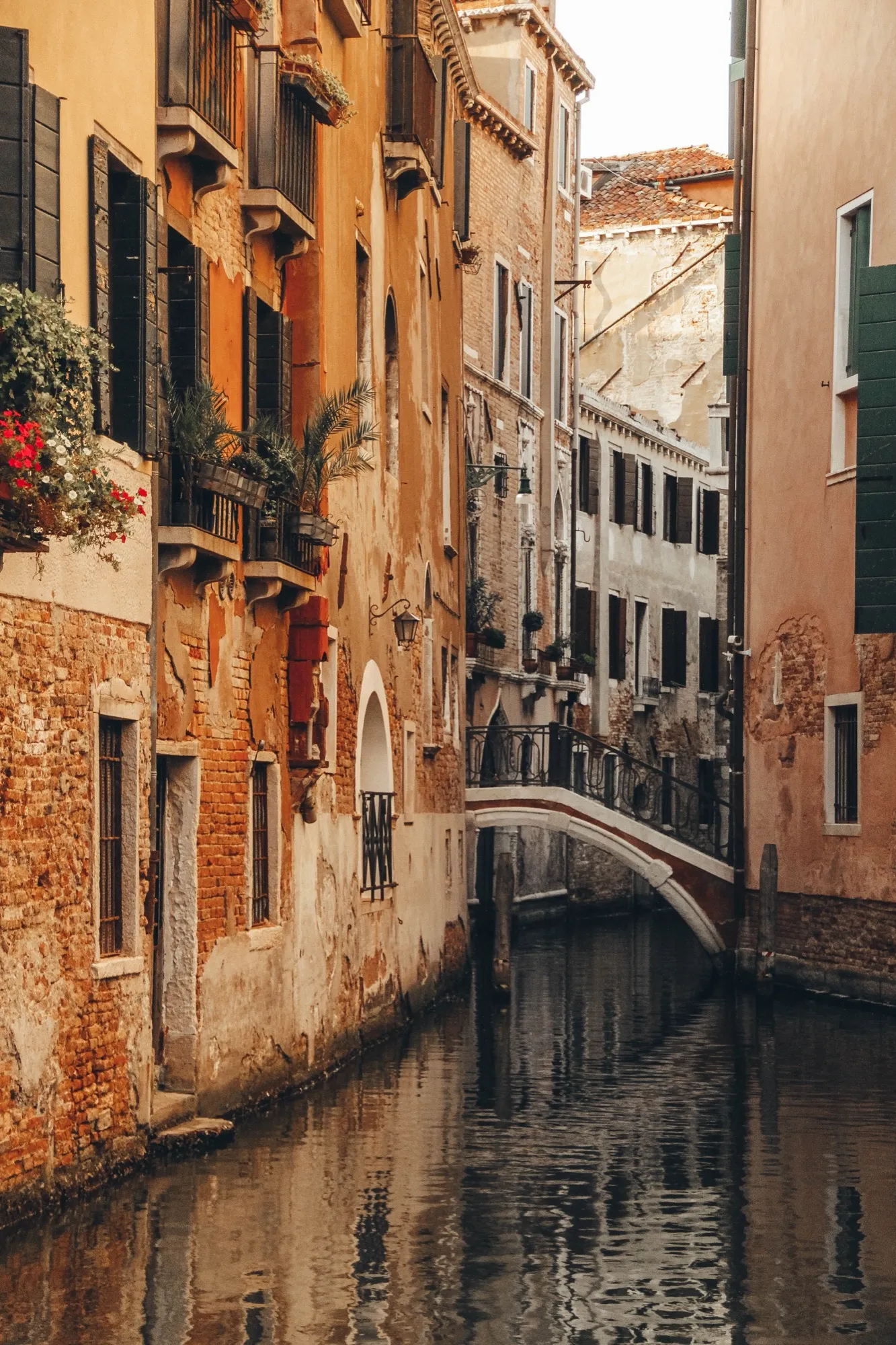 A Venetian canal at golden hour