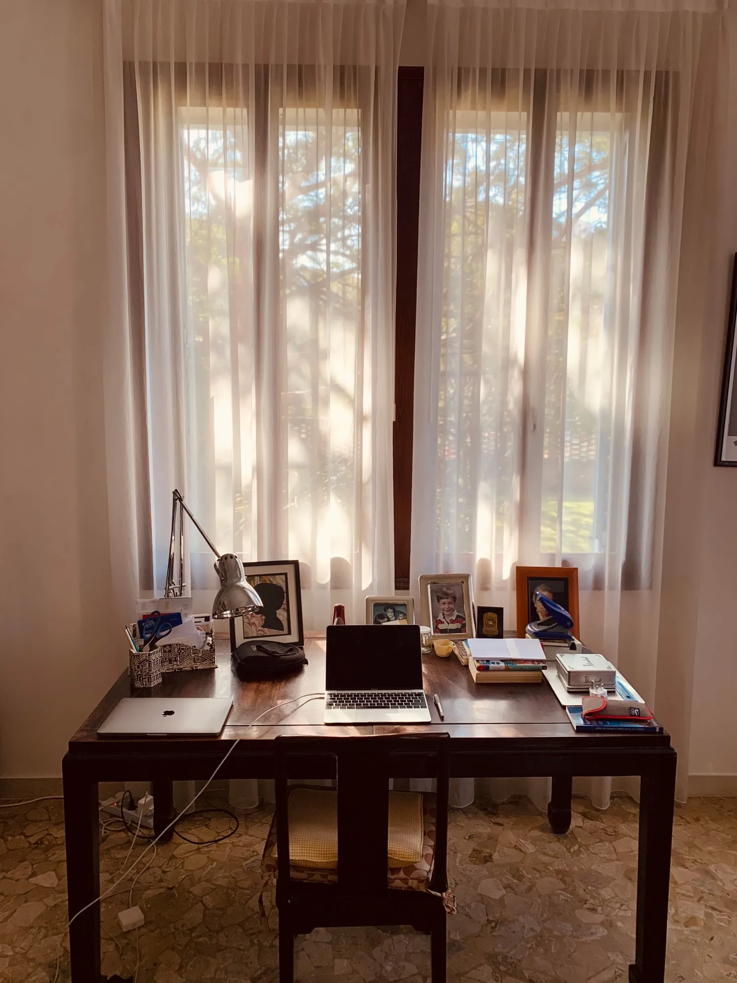 A dining corner by the window