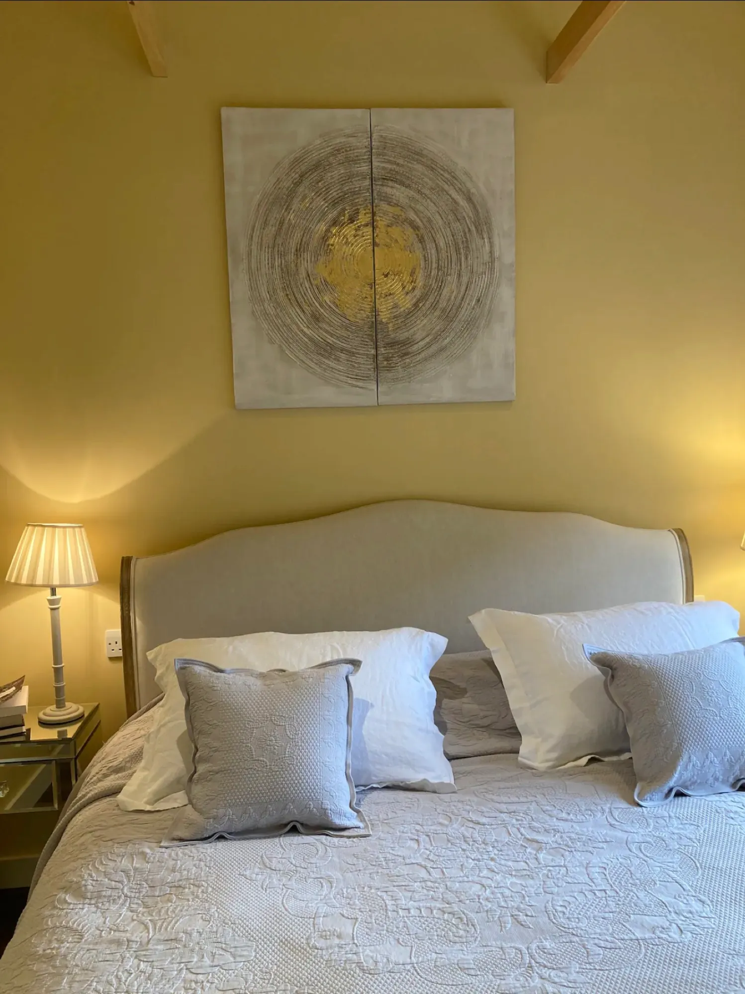 The Superking bed dressed in white linen