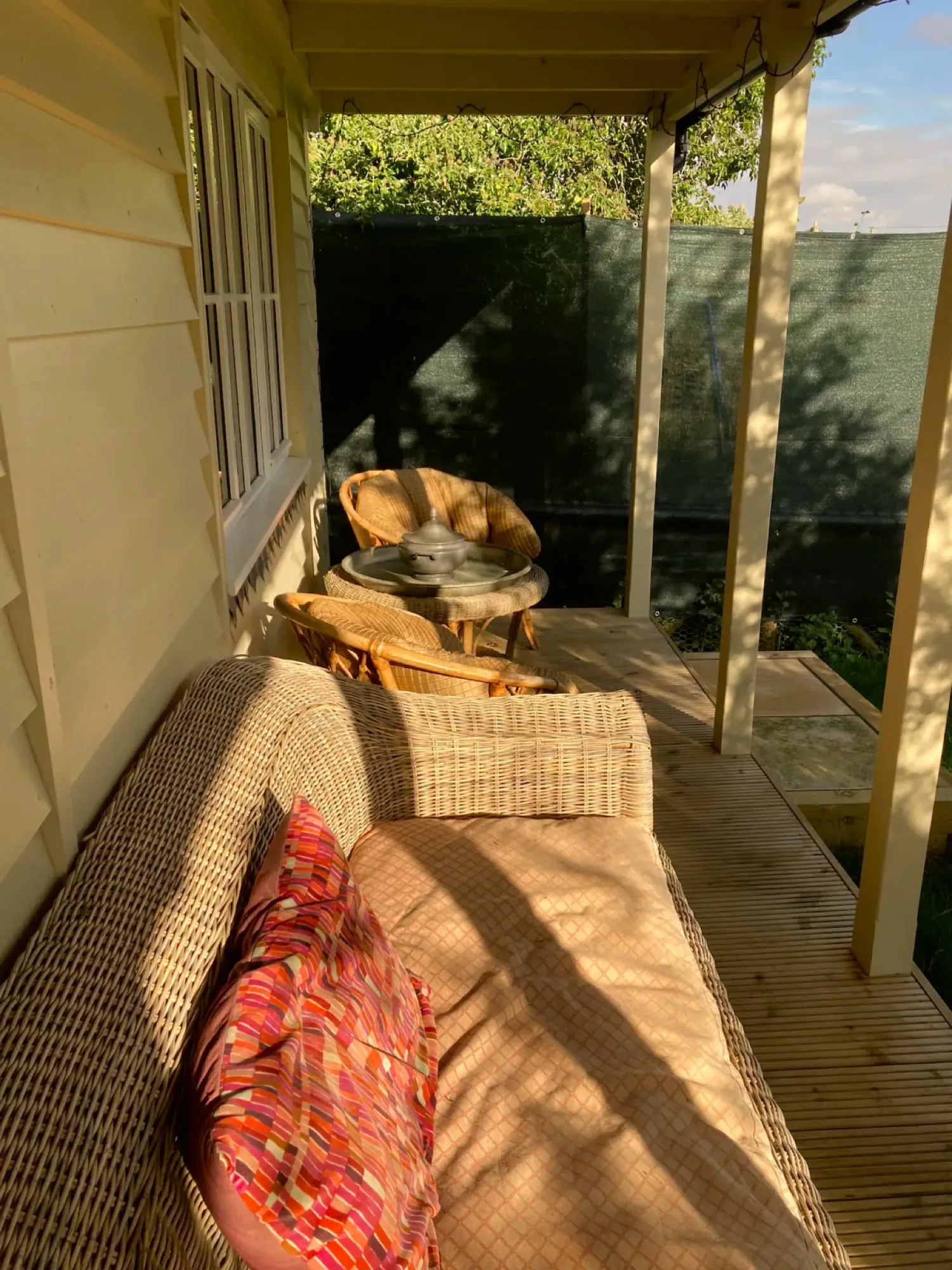 The verandah sofa in the morning sun